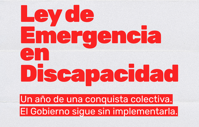 Un año de la Ley de Emergencia en Discapacidad. Un año de resistencia del Gobierno a implementarla.